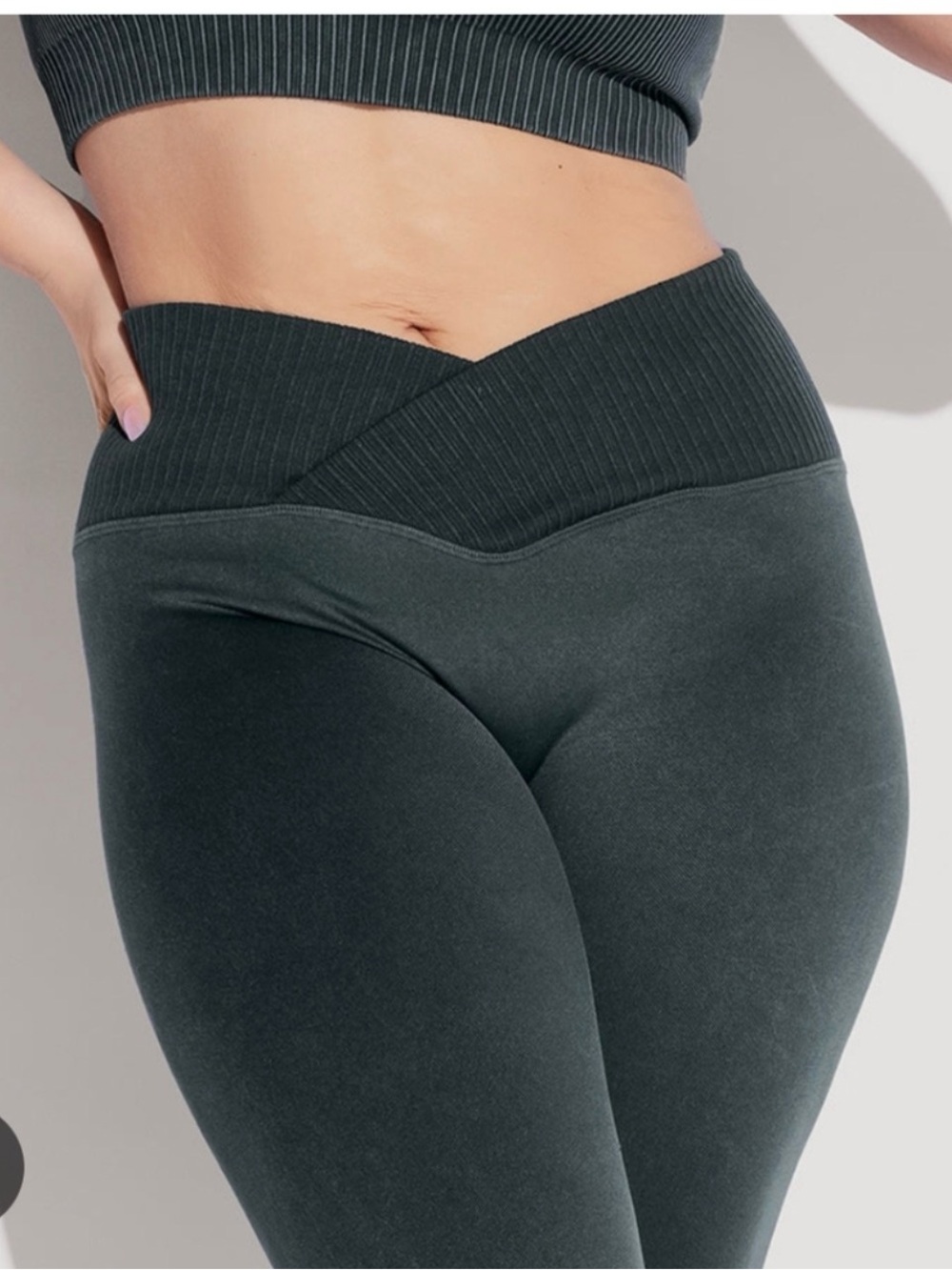 NWT POPFLEX Sculpt Crisscross Hourglass Leggings Green Size XS